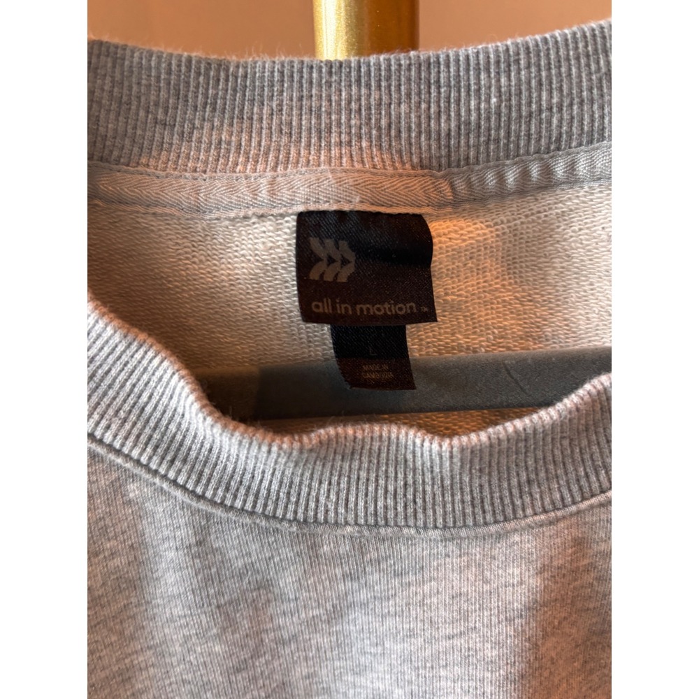 All In Motion Sunday Reset Sweatshirt Heather Grey Graphic Crew Neck Womens L - Picture 3 of 3
